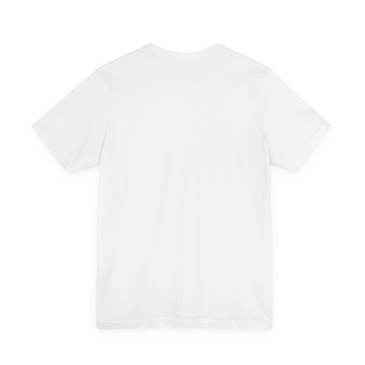 Clean back view of the Window Seat Solid White Blend unisex travel tee