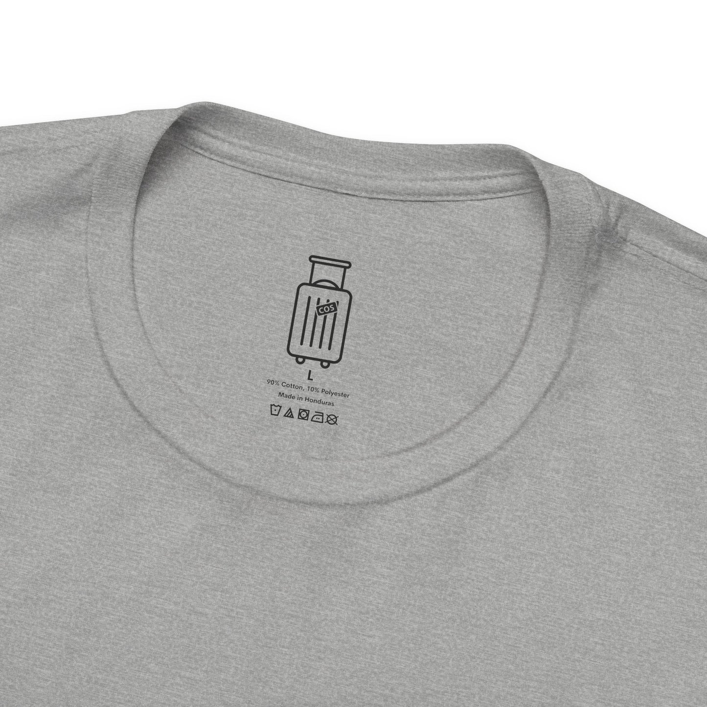 Custom Journey Collection inside neck label on the Boarding Soon tee