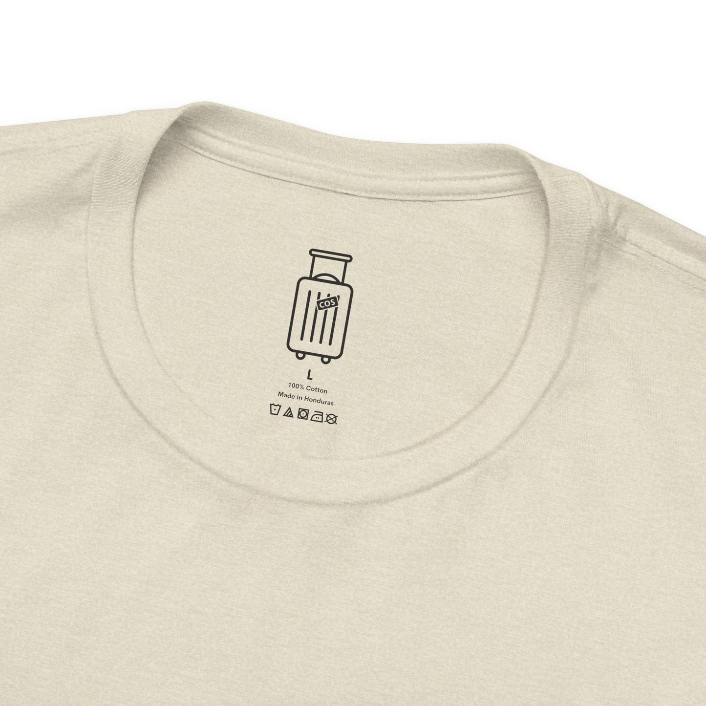 Custom Journey Collection inside neck label on the Wander Often tee