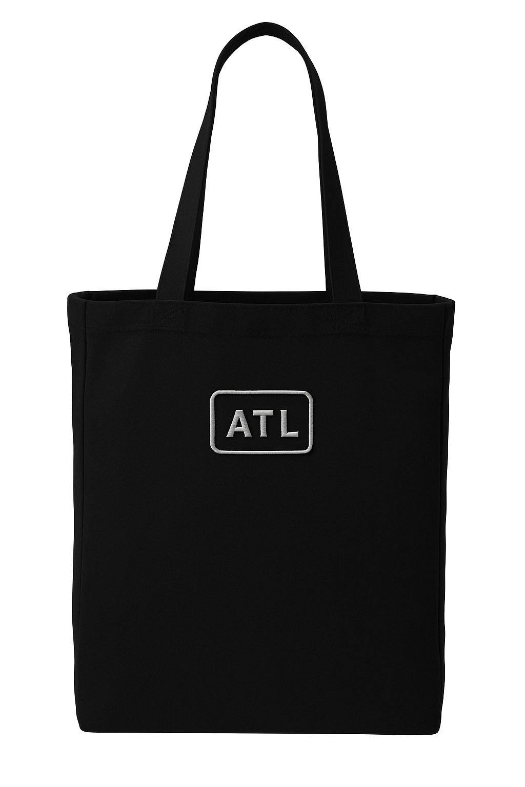 Atlanta Canvas tote bag  front view showing durable straps and stitching