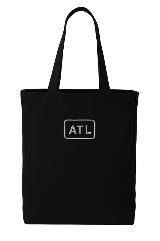 Atlanta Canvas tote bag  front view showing durable straps and stitching