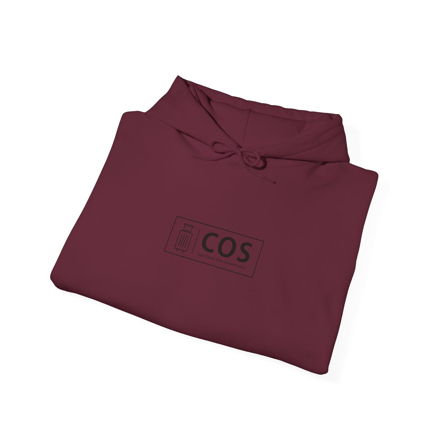 COS Logo hoodie folded in maroon