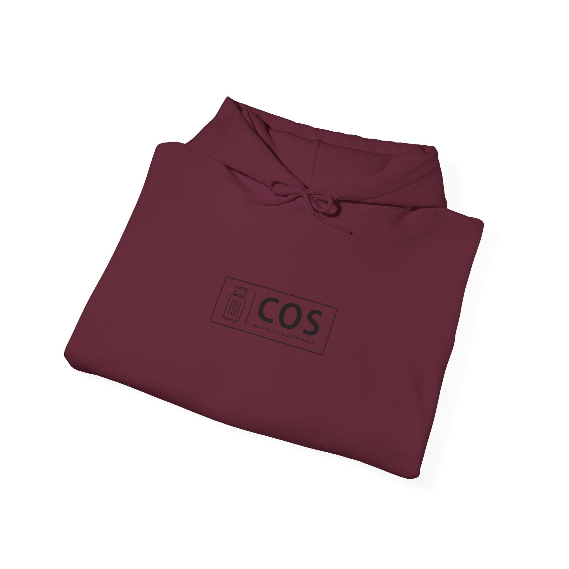 COS Logo hoodie folded in maroon