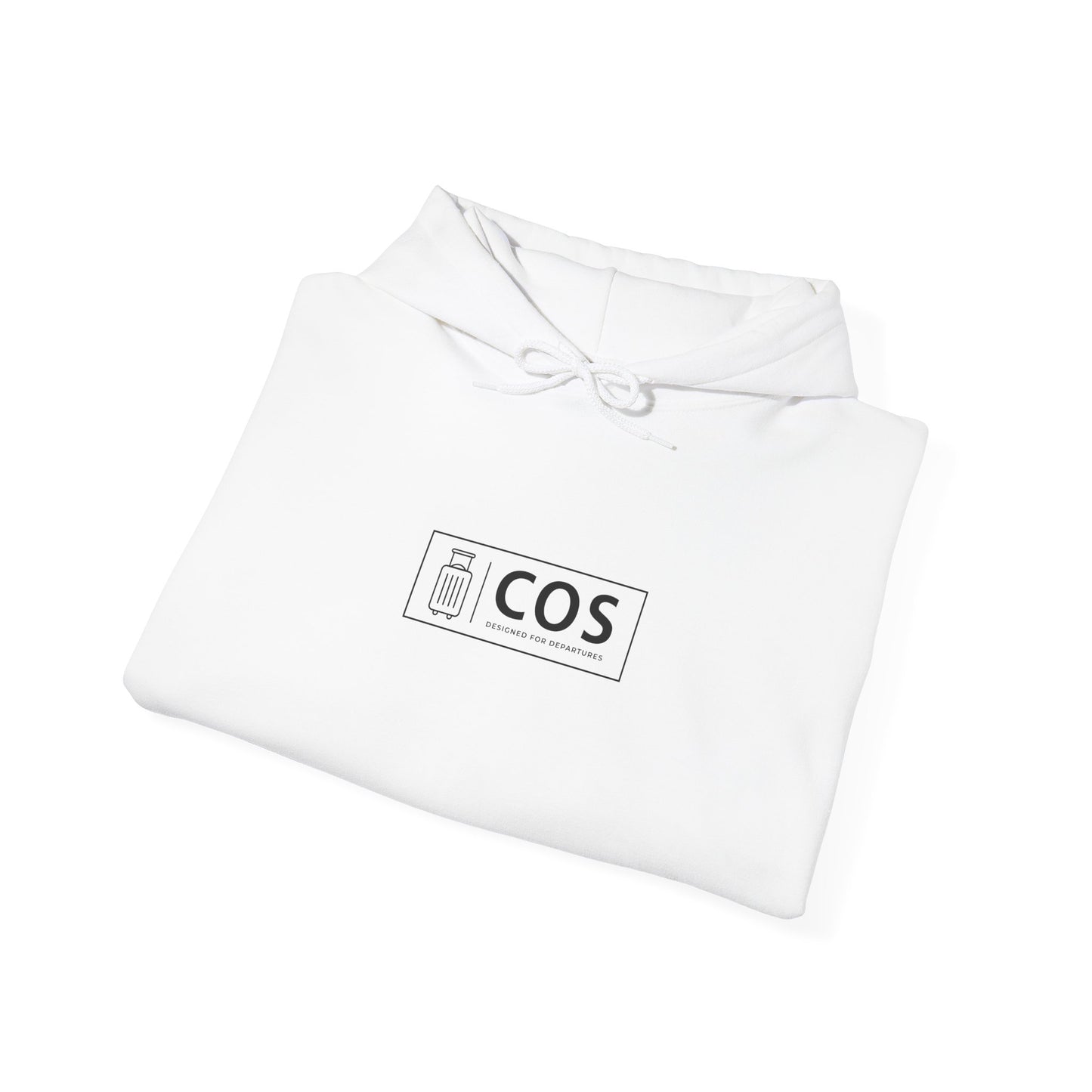 COS Logo white hoodie folded front view