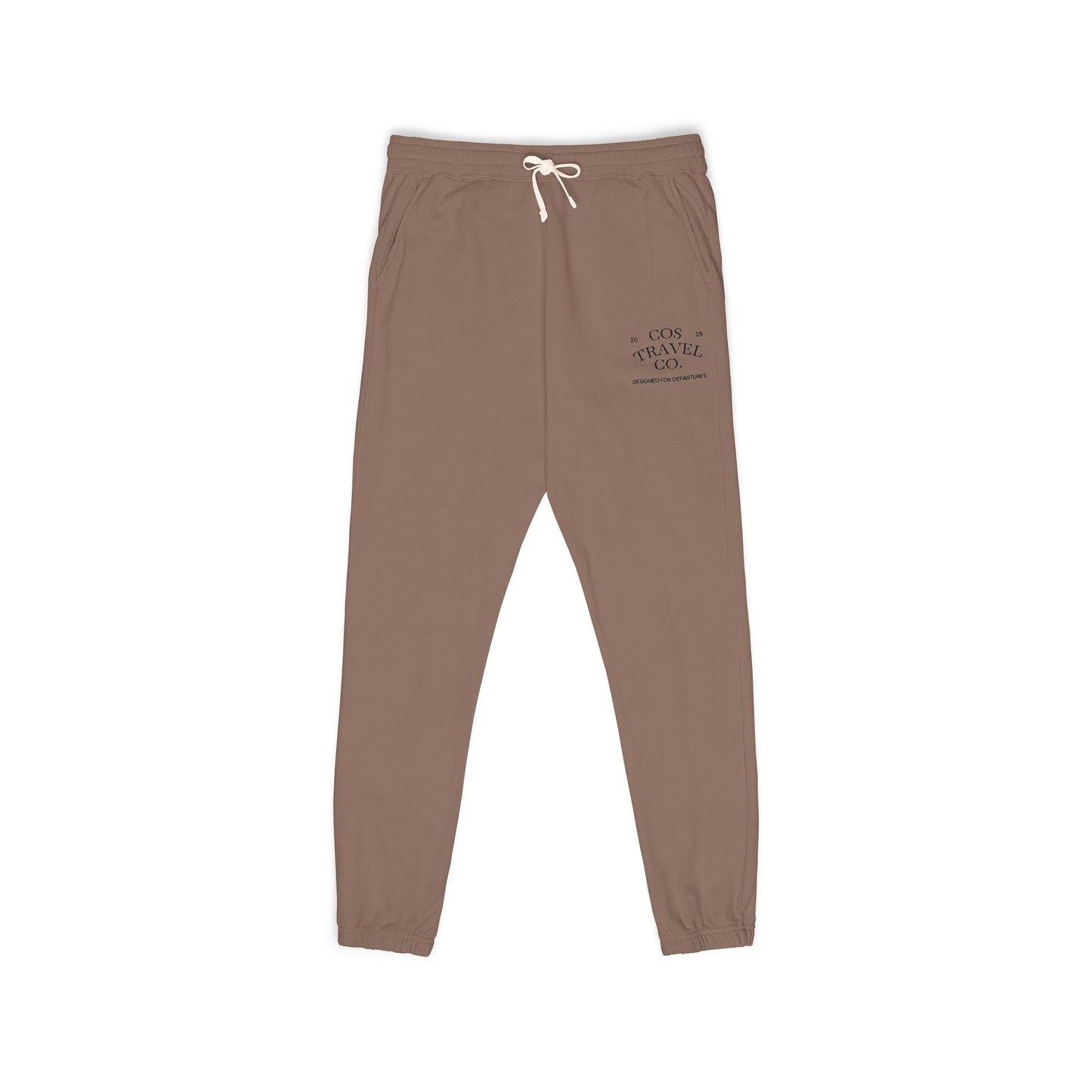 COS Travel Co. Espresso sweat pants front view