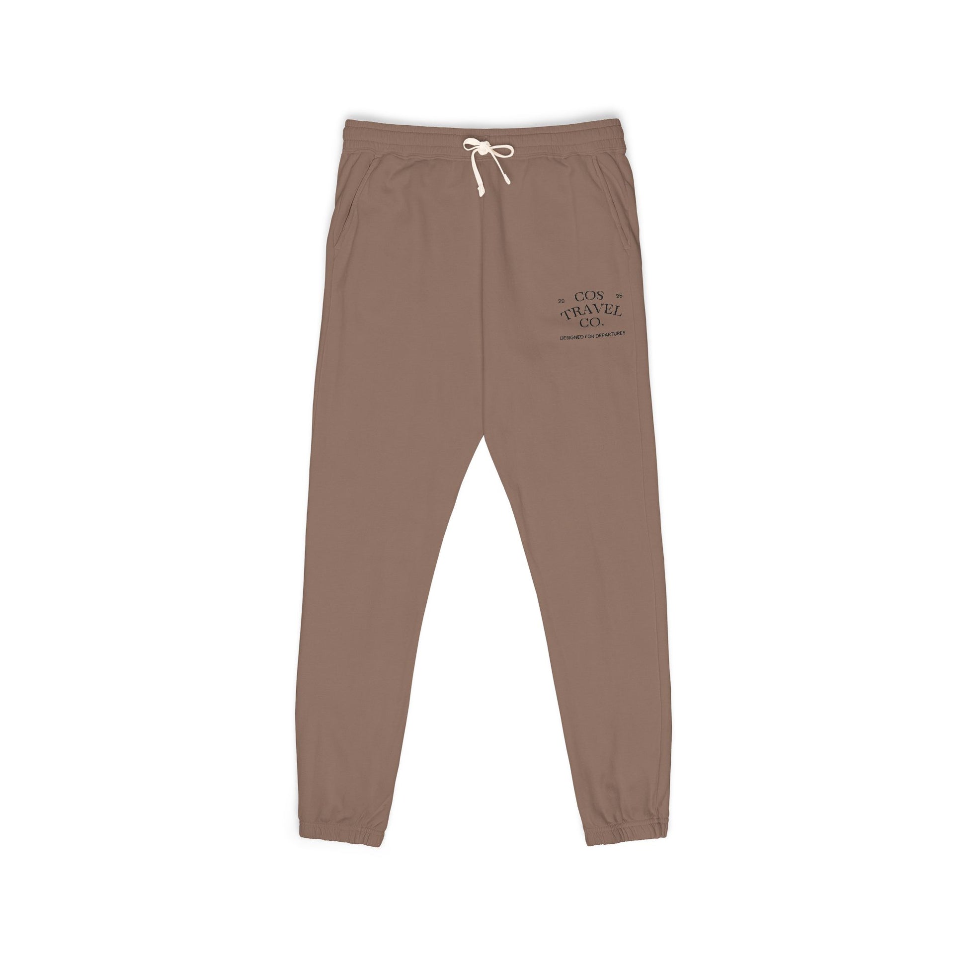 COS Travel Co. Espresso sweat pants front view