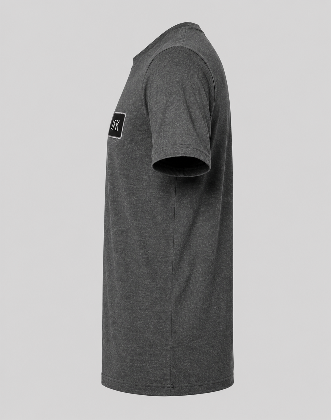 JFK premium dark grey shirt side view 