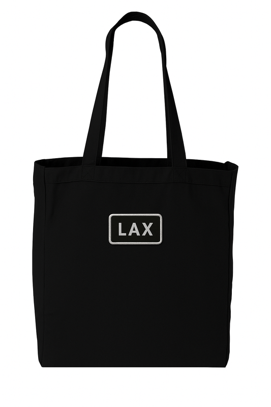 Los Angeles Canvas tote bag front view showing durable straps and stitching