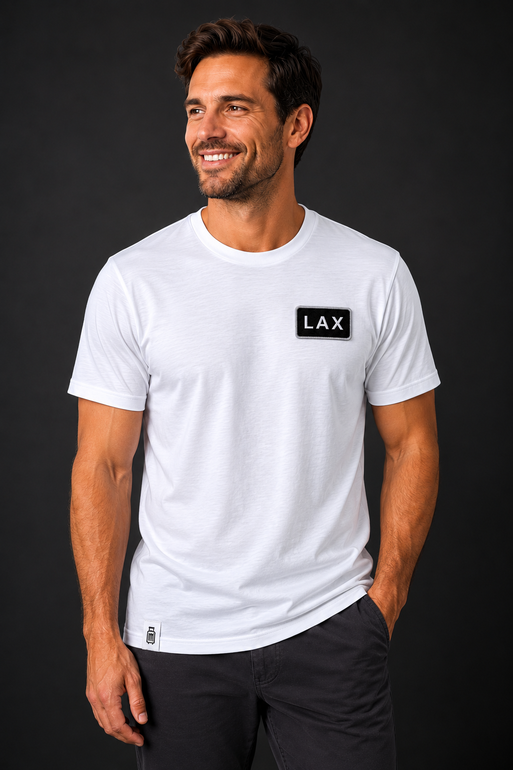 LAX premium white shirt lifestyle image