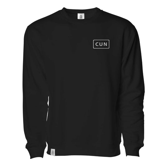 CUN Cancun airport crewneck sweatshirt black — front view