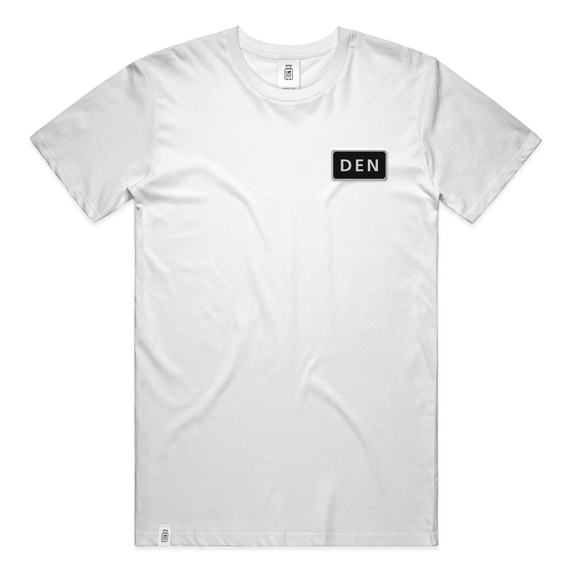 DEN Denver ultra premium t-shirt front view- white