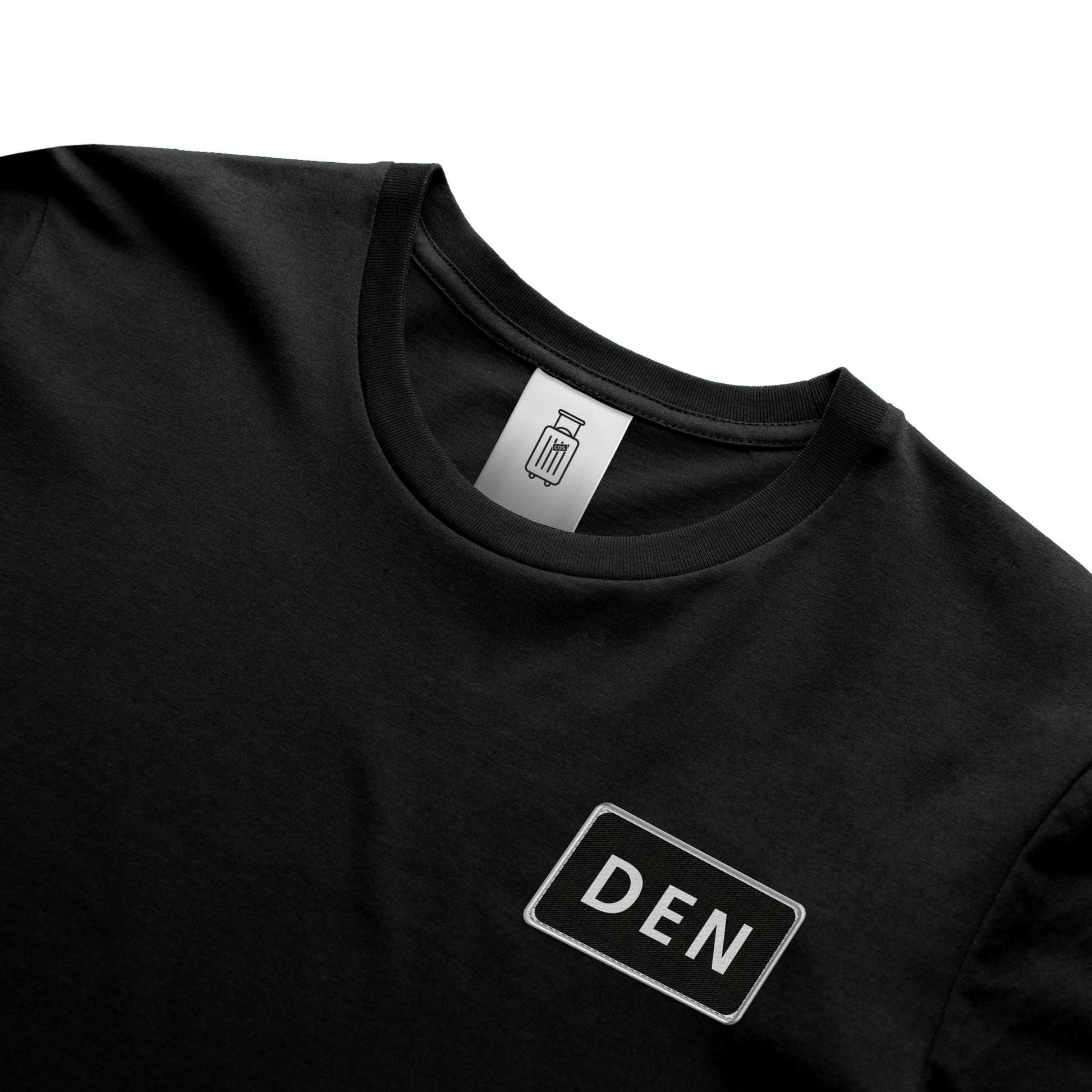 DEN Denver ultra premium t-shirt closeup view black