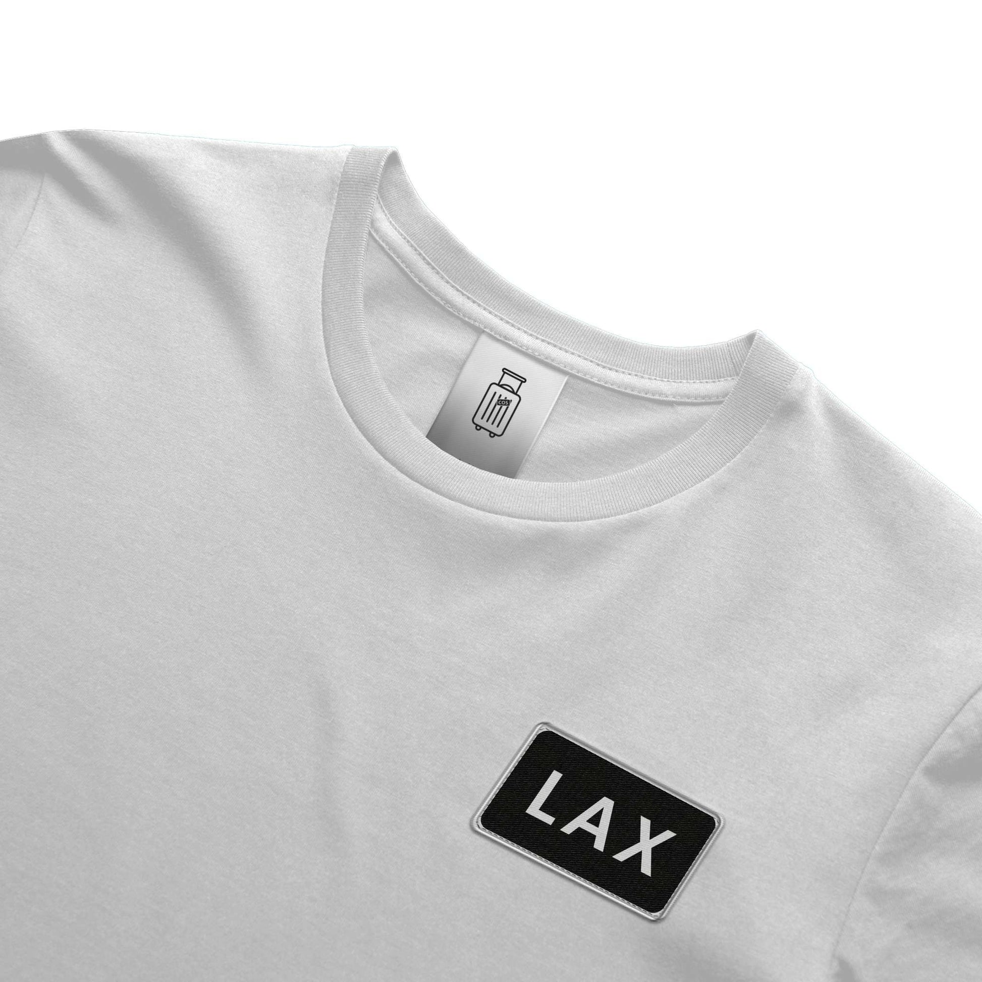 LAX Los Angeles ultra t-shirt white - closeup view