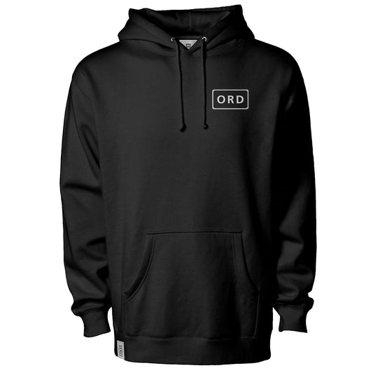 ORD Chicago O’Hare airport hoodie black— front view