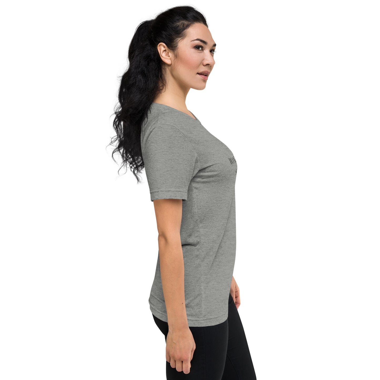 Boarding Soon travel T-shirt, lifestyle angled view