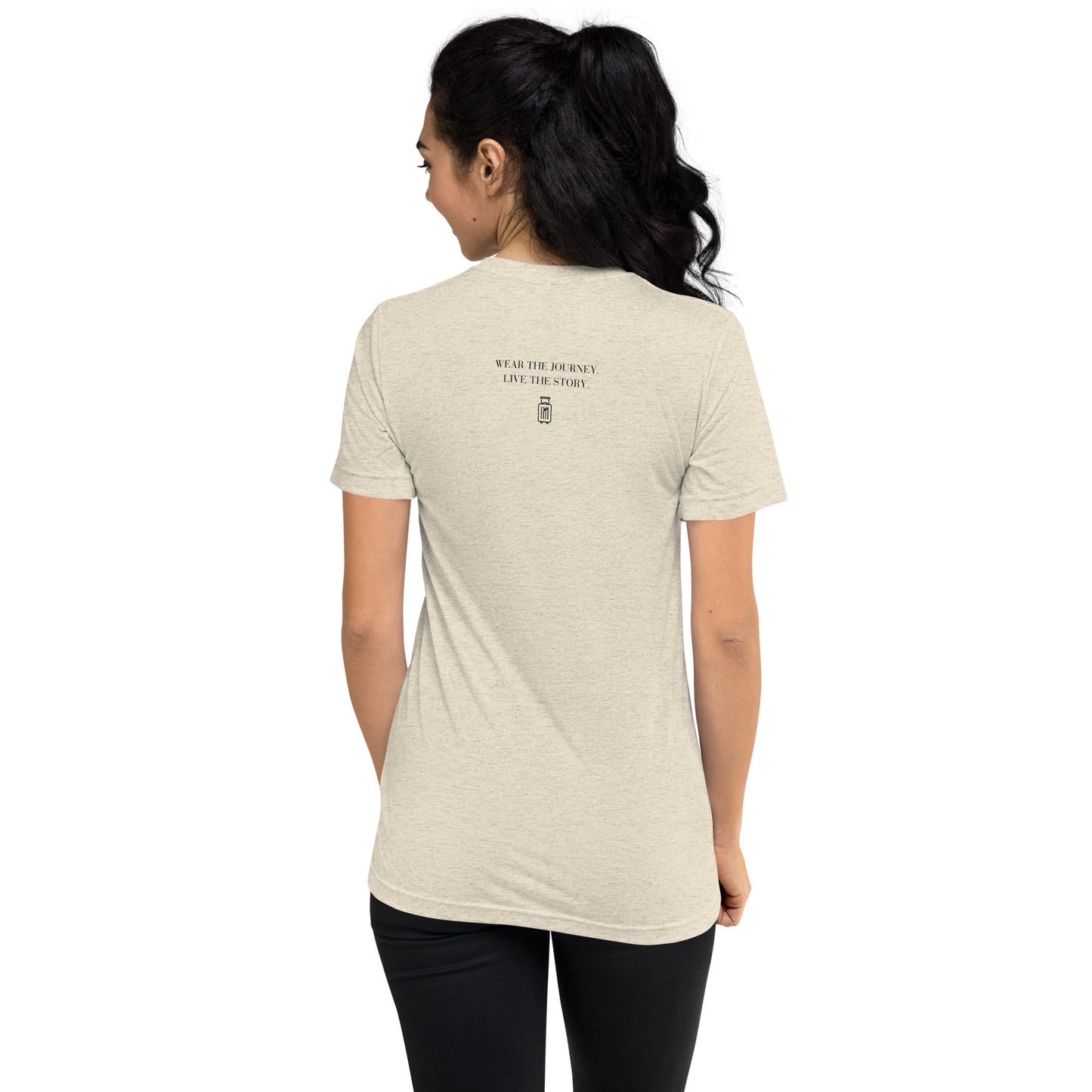 Wander Often travel T-shirt, alternate lifestyle back view
