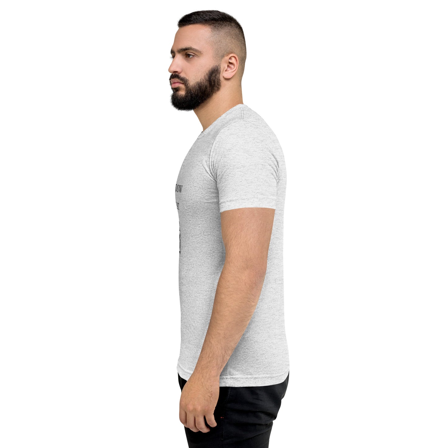 Window Seat White Fleck triblend T-shirt, alternate left-side view