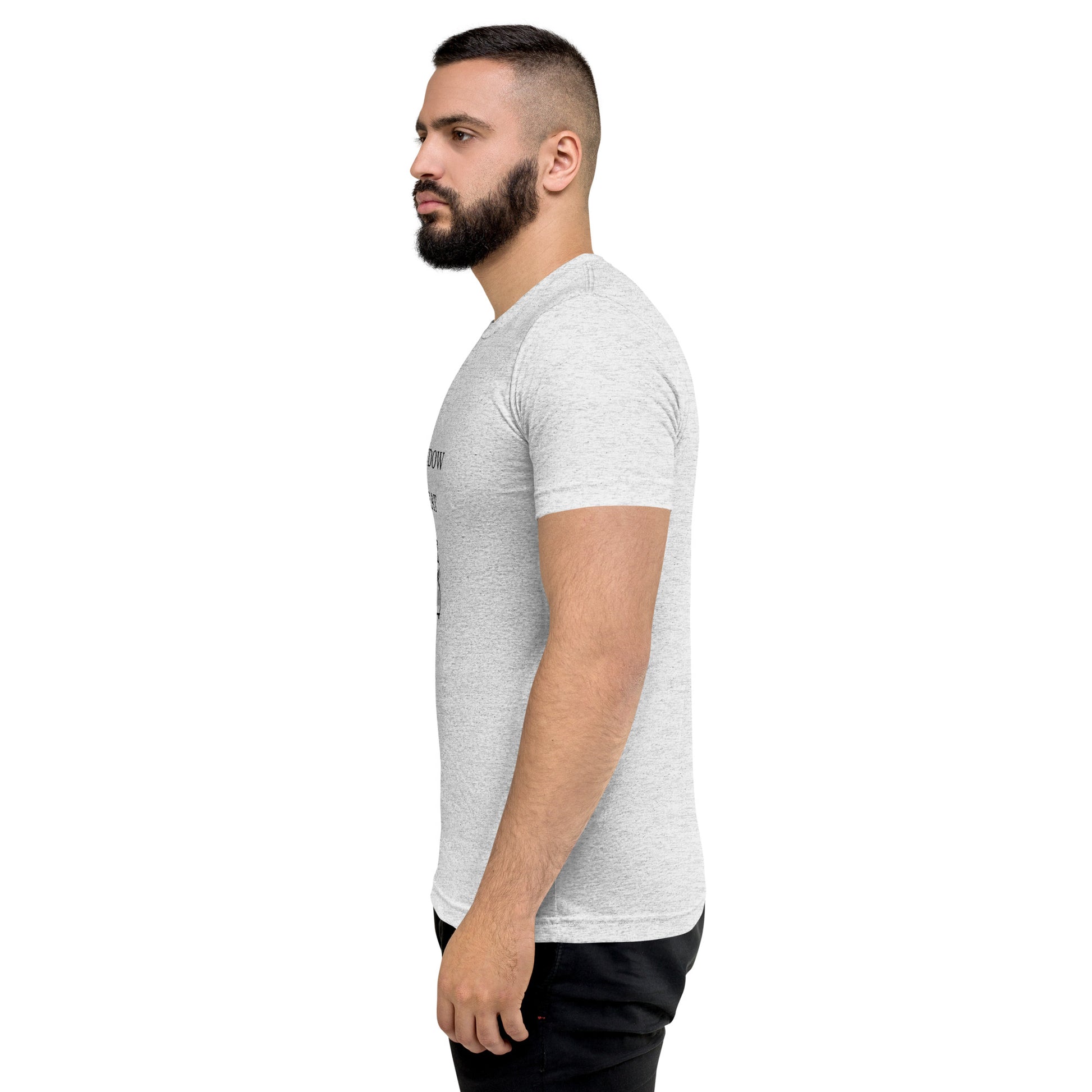 Window Seat White Fleck triblend T-shirt, alternate left-side view