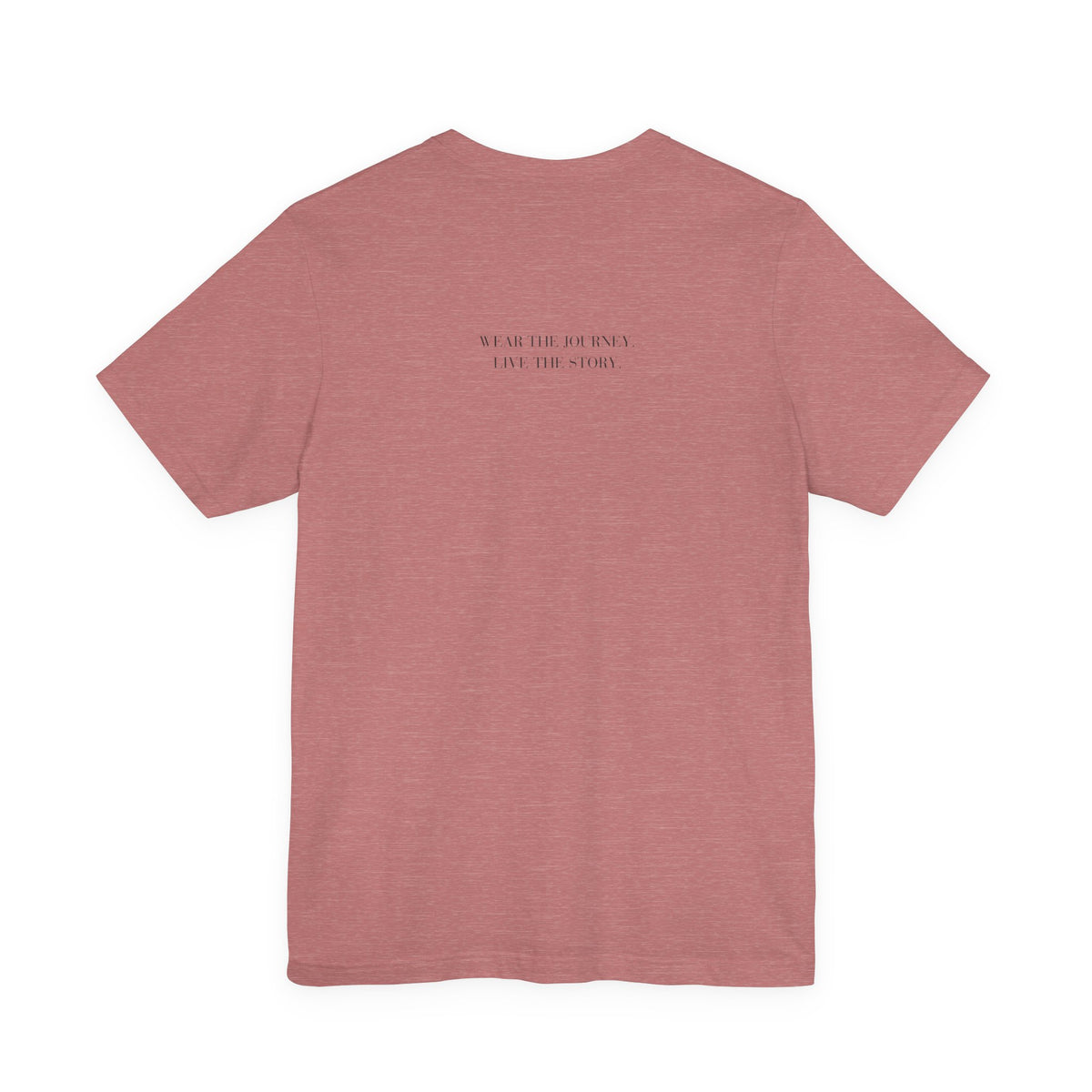 Wander Often tee in Heather Mauve, back view